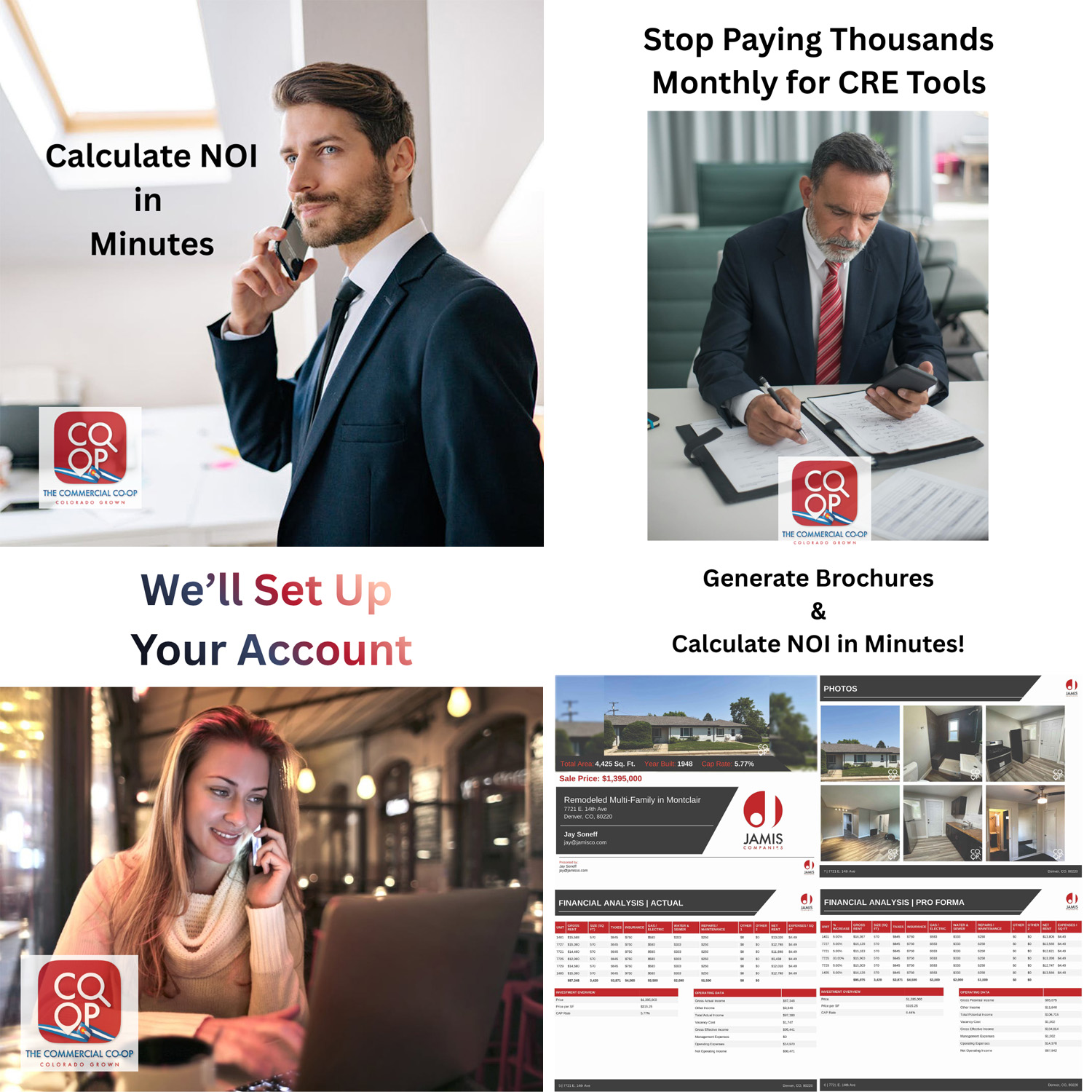 Social media advertising graphics for commercial real estate platform