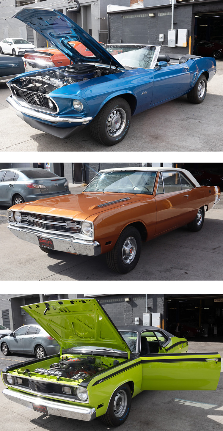 Vintage car photo collage